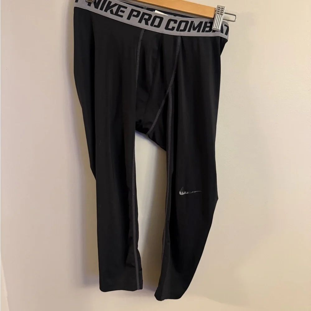 Nike Pro Combat Youth Large Compression Leggings Black Athletic Base Layer